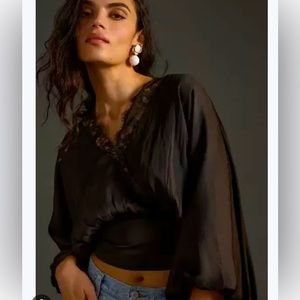 Anthropologie Silk and Lace Top